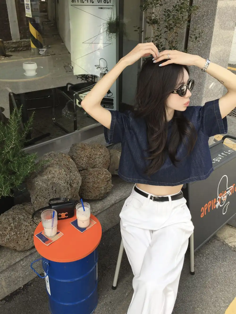 빈티지 데님 블루 반팔 셔츠 상세 이미지 20
