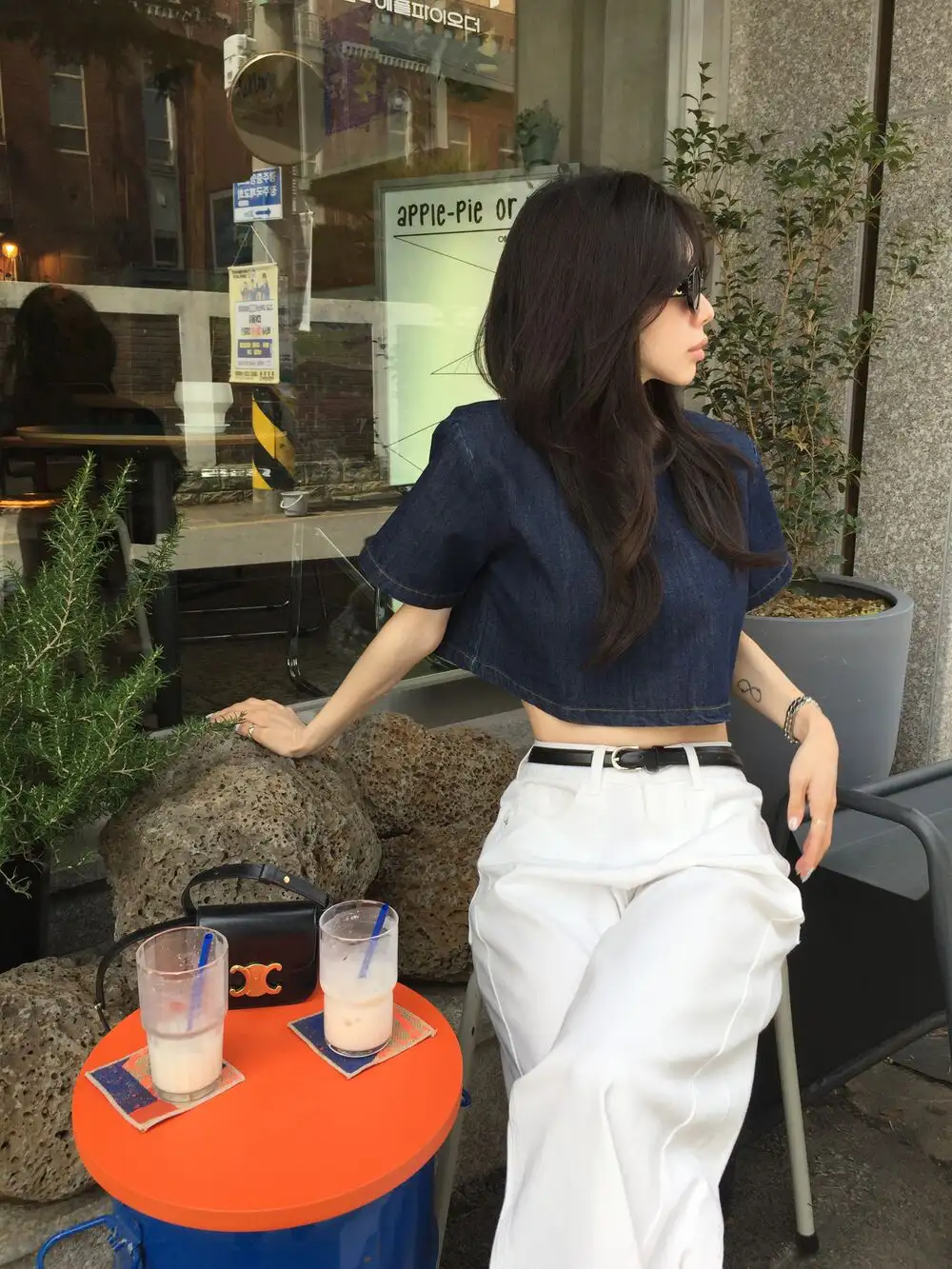 빈티지 데님 블루 반팔 셔츠 상세 이미지 21