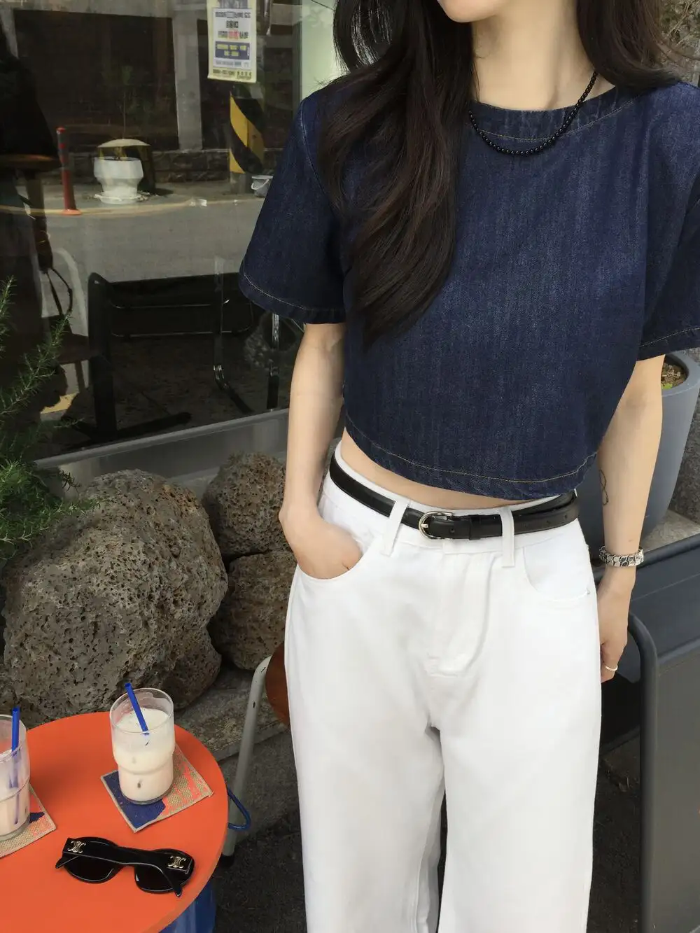 빈티지 데님 블루 반팔 셔츠 상세 이미지 33