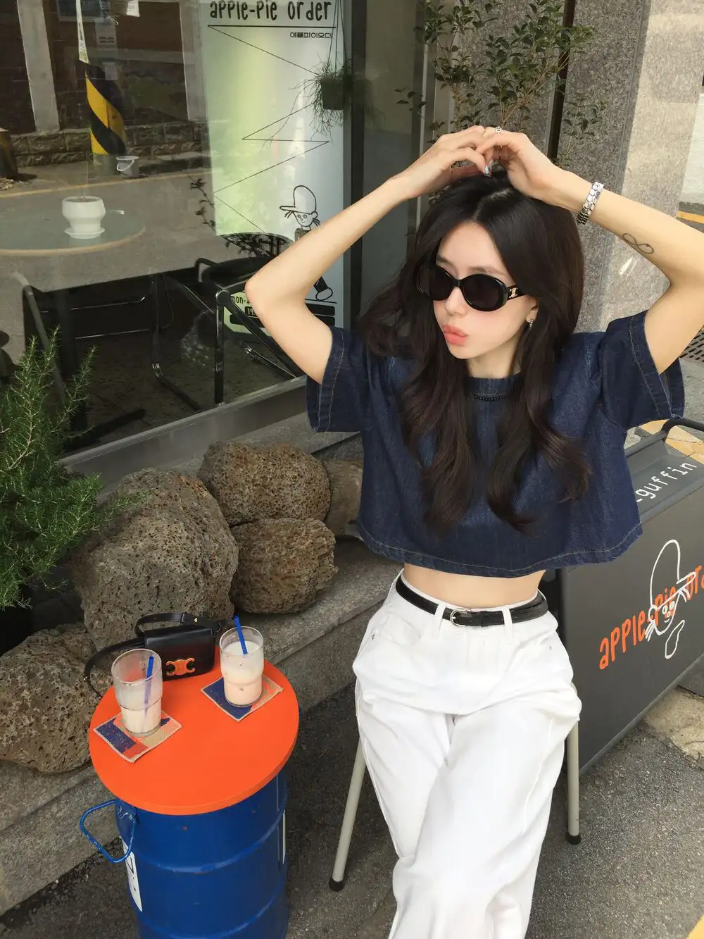 빈티지 데님 블루 반팔 셔츠 상세 이미지 35