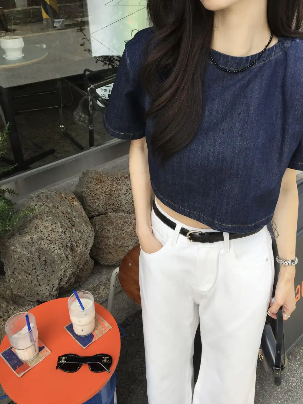 빈티지 데님 블루 반팔 셔츠 상세 이미지 44