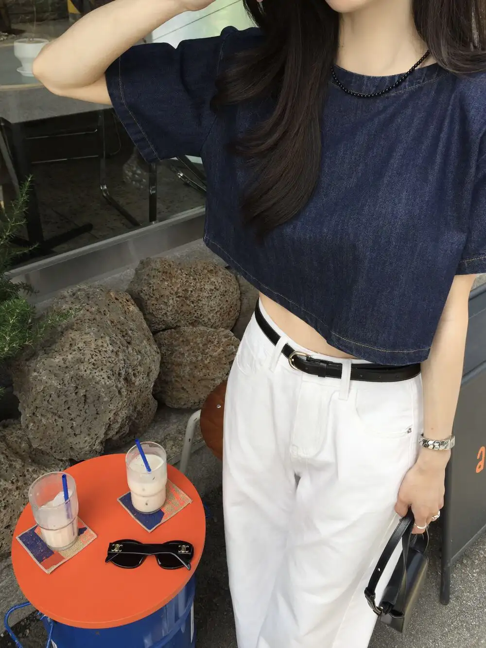 빈티지 데님 블루 반팔 셔츠 상세 이미지 45
