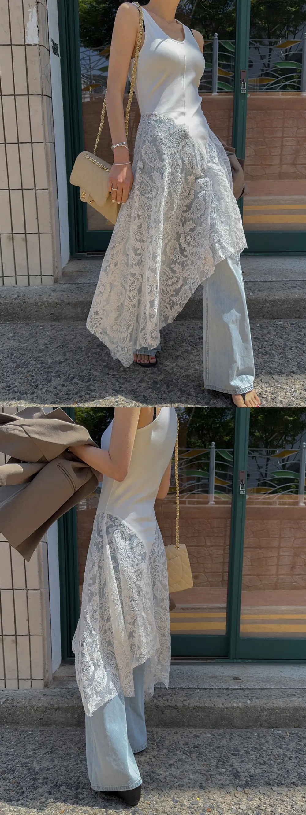 디자인 소매 없음 블라우스 드레스 상세 이미지 12