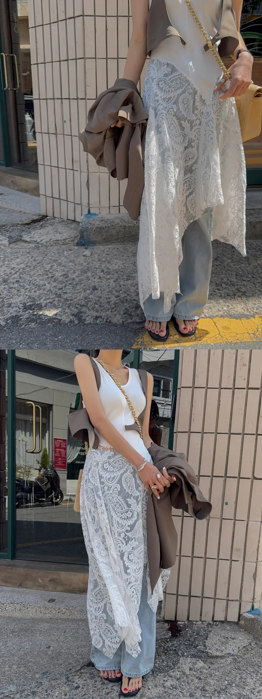 디자인 소매 없음 블라우스 드레스 상세 이미지 19