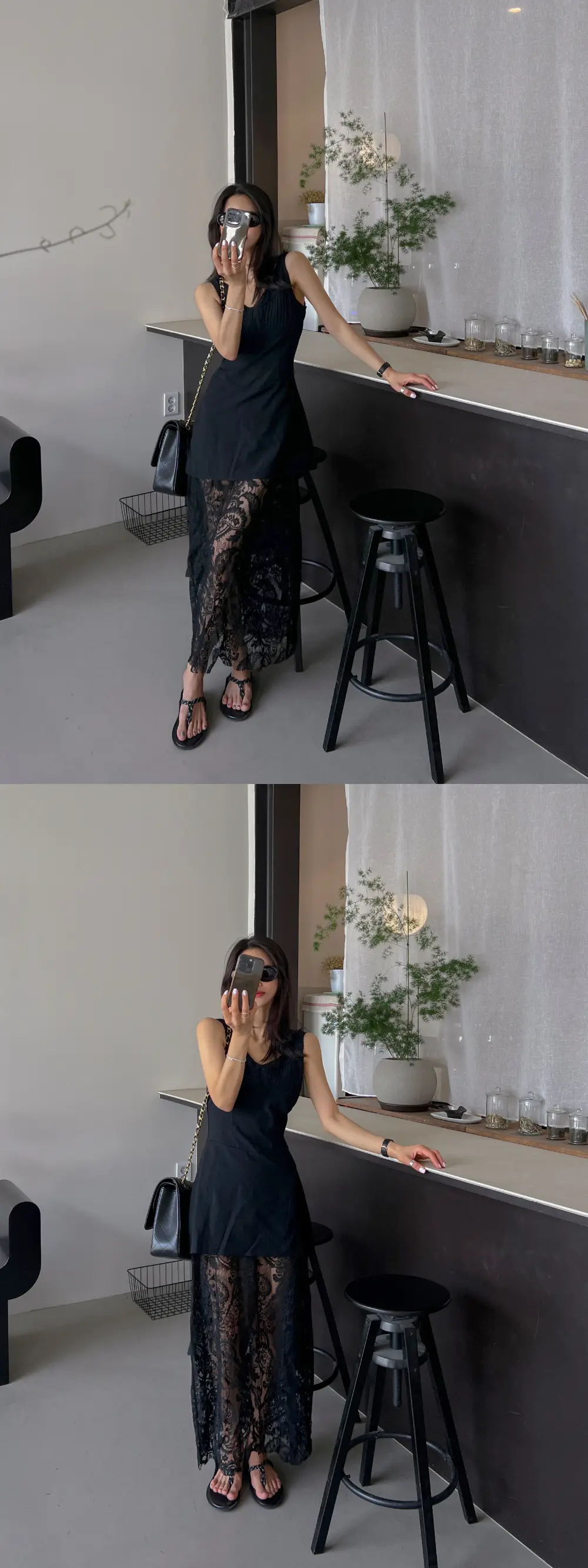 인스타 스타일 레이스 티셔츠 원피스 상세 이미지 2
