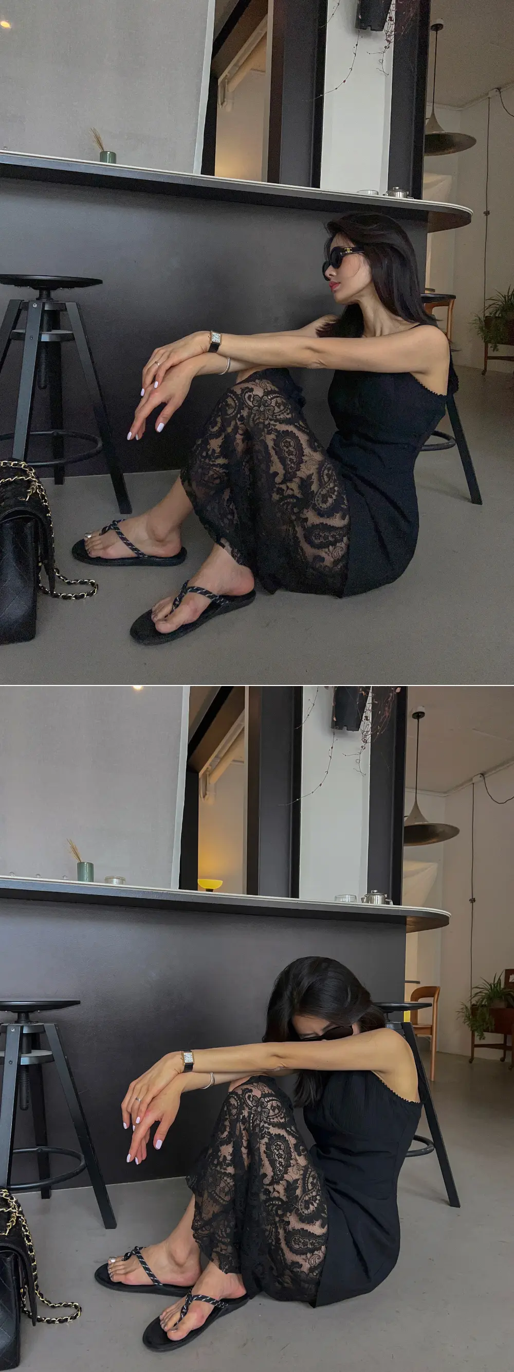 인스타 스타일 레이스 티셔츠 원피스 상세 이미지 10