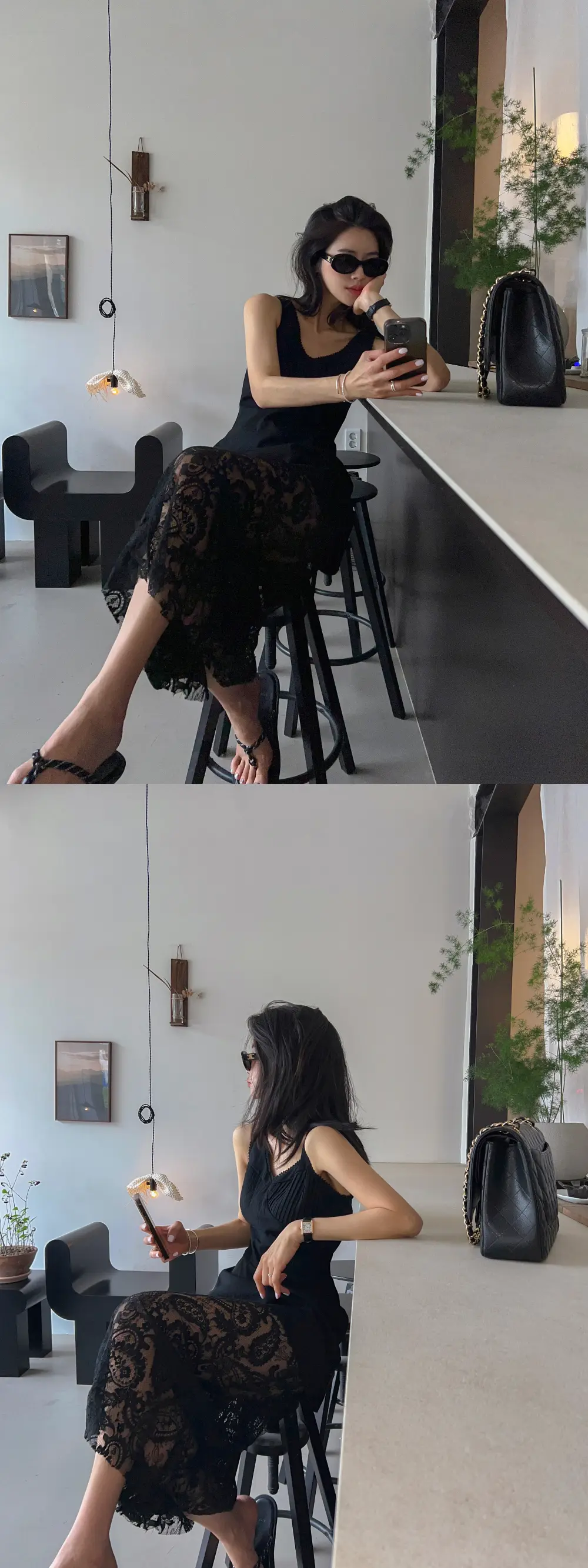 인스타 스타일 레이스 티셔츠 원피스 상세 이미지 16