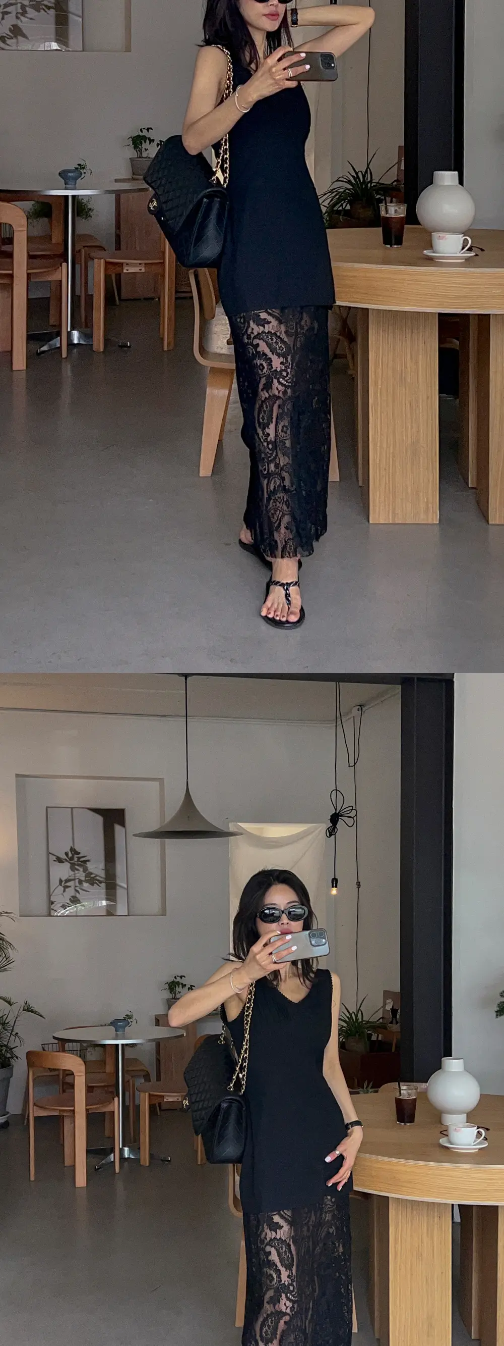 인스타 스타일 레이스 티셔츠 원피스 상세 이미지 21