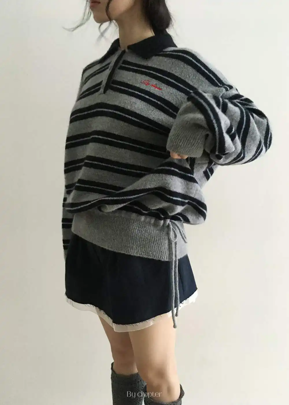 인스 키즈 빈티지 컬러스트라이프 니트 상세 이미지 2