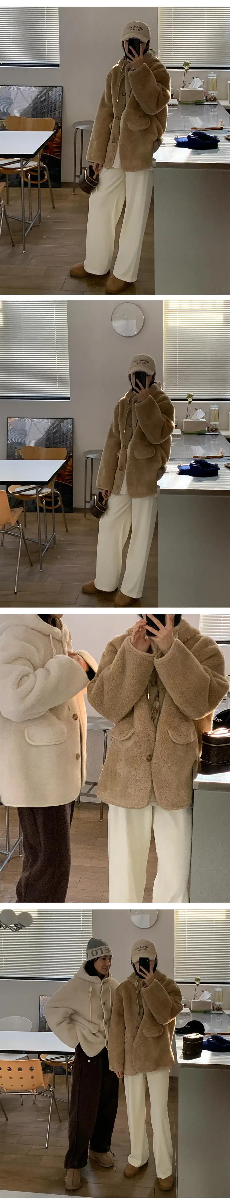2025 가을 겨울 인스 라운드 카라 퍼 코트 상세 이미지 2