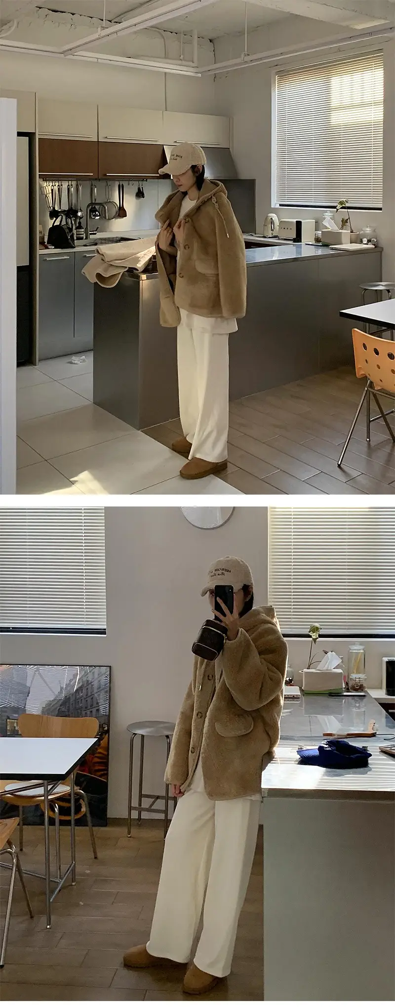 2025 가을 겨울 인스 라운드 카라 퍼 코트 상세 이미지 3