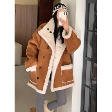 批发INS韩国东大门2025冬季女装新品毛绒两面穿长袖外套