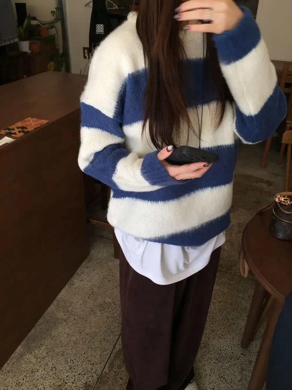 투톤 배색 루즈핏 니트 (4color) 상세 이미지 7