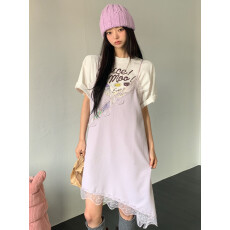 批发chic韩国<b class='q'>东大门</b> 26春季新品 蕾丝不规则吊带<b class='q'>连衣裙</b>叠穿神器