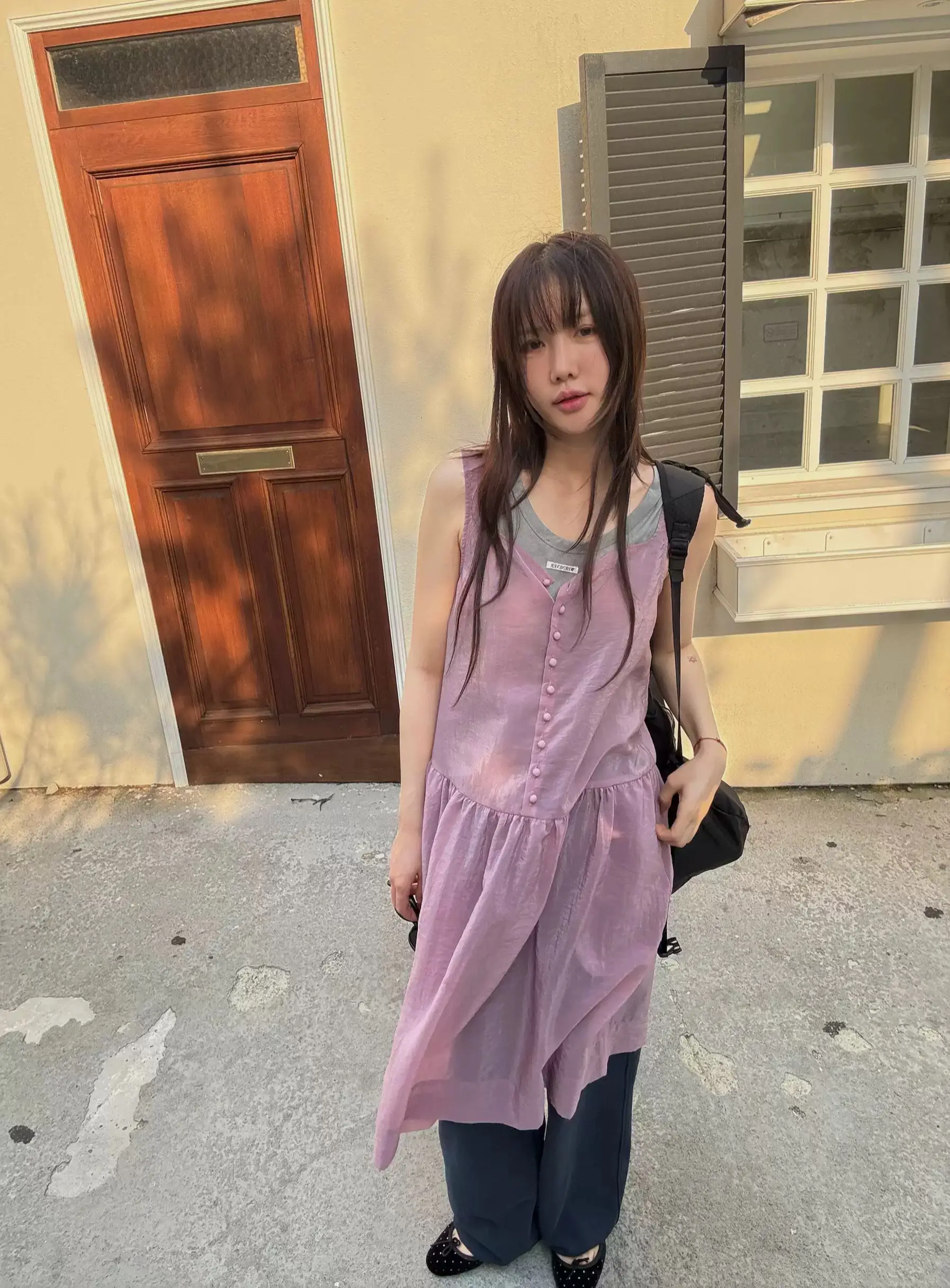 스퀘어 넥 러블리 슬리브리스 원피스 상세 이미지 11