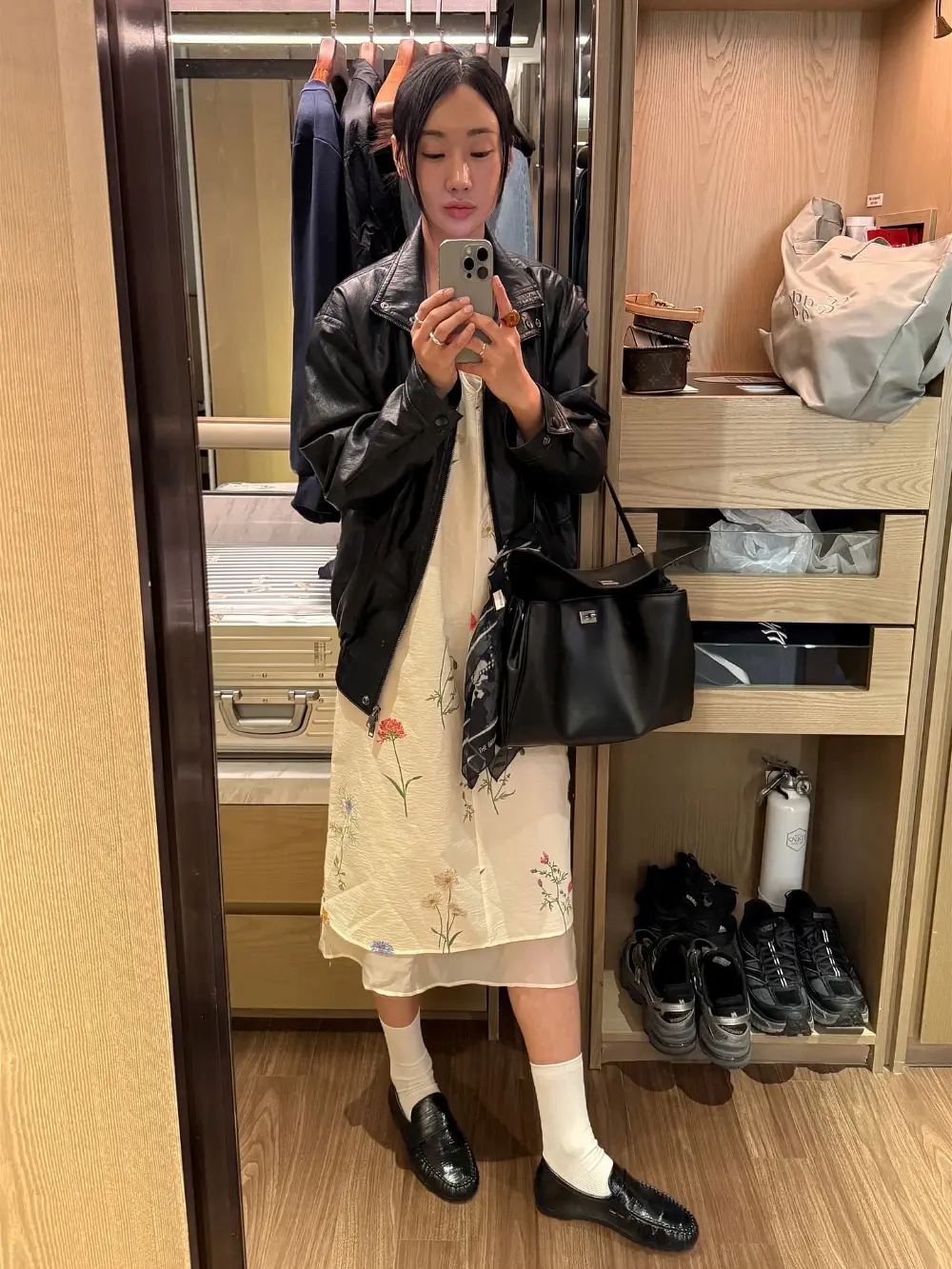 러블리 플라워 패턴 루즈핏 민소매 투피스 원피스 상세 이미지 3