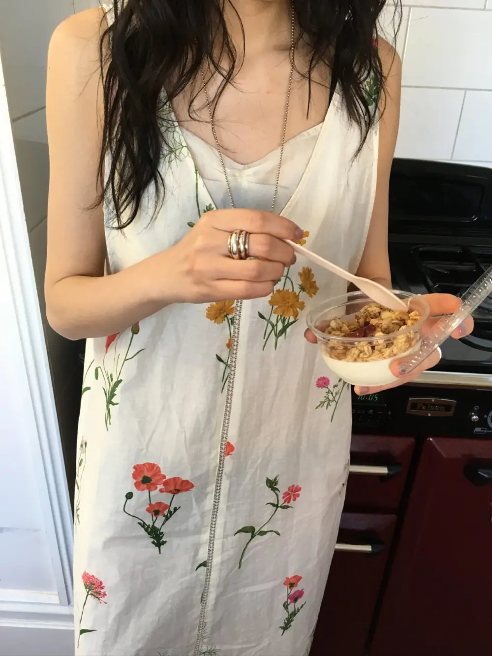 러블리 플라워 패턴 루즈핏 민소매 투피스 원피스 상세 이미지 13