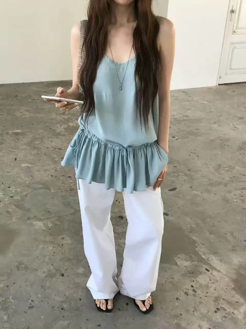 센스 있는 허리 라인 스커트 원피스 상세 이미지 3