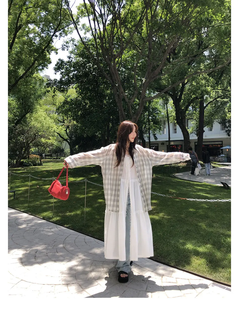 화이트 V넥 원피스 상세 이미지 20