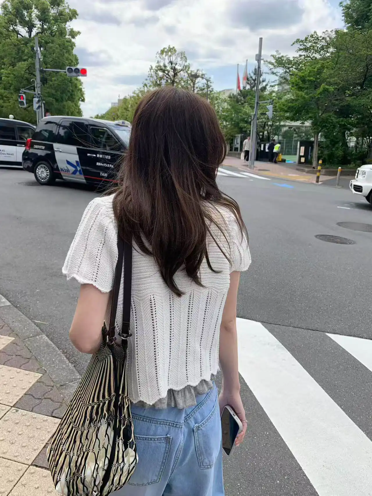 프렌치 스타일 단추 레이스 반소매 라운드넥 가디건 상세 이미지 16