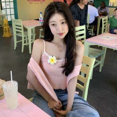 批发出货中 chic春夏甜美浪漫蕾丝花边冰丝凉爽针织吊带<b class='q'>开衫</b>两件套