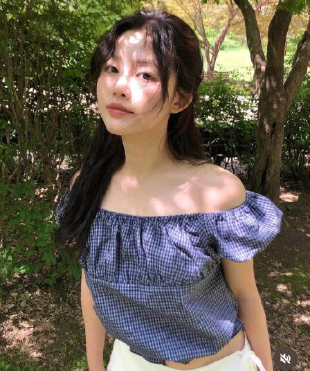 렌 민 장 후이 원자바오 같은 단락 레트로 보트넥 체크무늬 달콤함 거품 소매 셔츠 반팔 맨위 여성