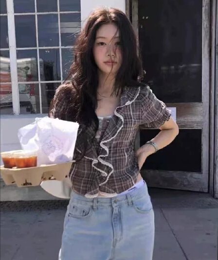 26 여름 새로운 레이스 측면 연꽃 잎 레이스 프릴 레트로 티셔츠 작은 셔츠 셔츠