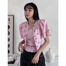 批发<b class='q'>韩国</b>2026夏季蝴蝶结吊带背心开衫两件套女