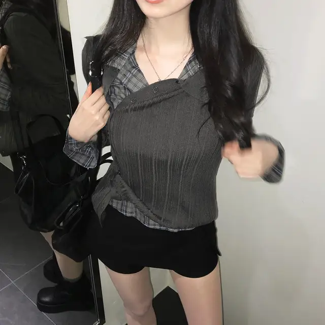 폴드 칼라 긴소매 니트 (5color) 상세 이미지 4