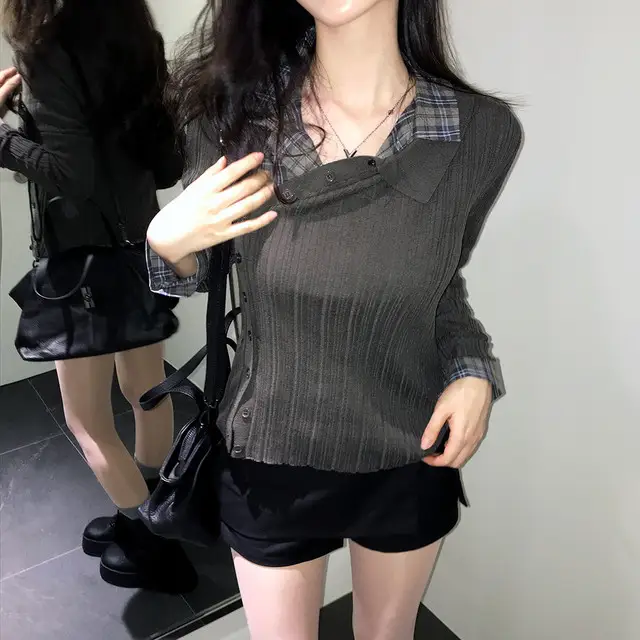 폴드 칼라 긴소매 니트 (5color) 상세 이미지 5