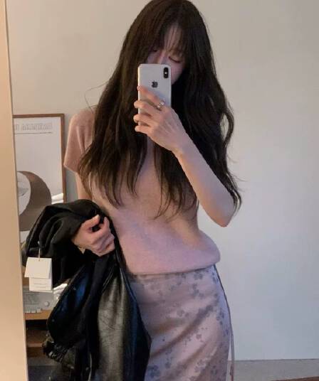 한국 가을 새로운 하이라이트 품격 부드러운 한 부서 간결한 다용도 반팔 니트 스웨터