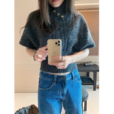 批发有货韩系翻领短袖针织毛衣女秋冬内搭慵懒风麻花<b class='q'>中袖</b>斗篷<b class='q'>上衣</b>