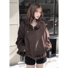 批发有货2026秋季新款韩版宽松收腰工装<b class='q'>外套</b>上衣女<b class='q'>时尚</b>气质白带显瘦