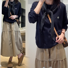 批发现 秋高级感带披肩上衣半身裙两件套<b class='q'>孕妇</b><b class='q'>百搭</b>慵懒风简约时尚套装