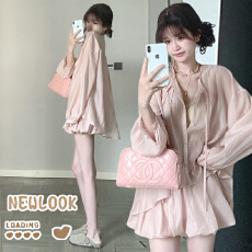 孕妇天丝套装女夏季薄款长袖上衣+花苞裙裤