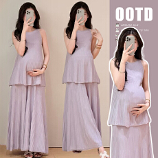 批发孕妇雪纺压褶两件套半身裙