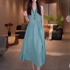 批发Linda姐高端线夏季新款时尚气质宽松无袖<b class='q'>连衣裙</b>