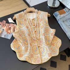 批发中国风两面穿马甲女装新中式提花坎肩<b class='q'>春</b>秋背心无袖上衣复古绣花