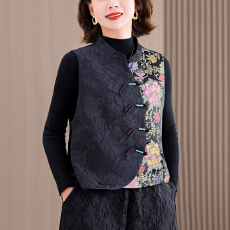 批发实拍 新中式国风显瘦欧货2026春季新款时尚立领夹棉马甲上装