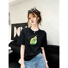 批发夏季新款卡通印花短袖<b class='q'>T</b><b class='q'>恤</b>女宽松百搭打底衫上衣