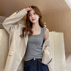 批发春<b class='q'>秋</b>磨毛加绒美背背心修身显瘦外穿无袖上衣打底
