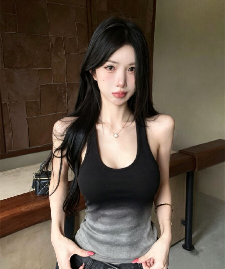 실사 2026 여름 새로운 한 부서 고급 센스 그라데이션 워시 물 벨트 가슴 패드 다용도 슬림해 보이는 외국 가스 핫걸 조끼
