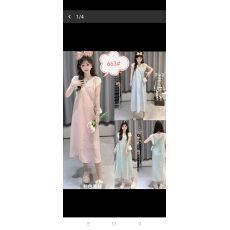 批发背带连衣<b class='q'>裙</b>子女2026新款梨形身材茶系穿搭一整套装长<b class='q'>裙</b>