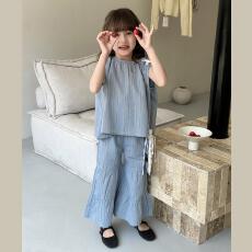 批发女童夏款韩系高级感无袖两件套装夏季2026新款<b class='q'>儿童</b>女超酷拽姐穿搭