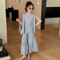 批发女童夏装阔腿裤套装女孩大童夏天韩版时髦洋气网红夏季<b class='q'>儿童</b>装衣服