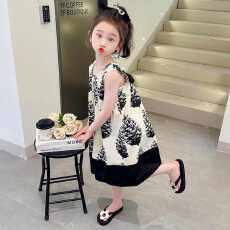 批发<b class='q'>女童</b>连<b class='q'>衣裙</b>夏季2025童装高端设计感夏装女大童洋气吊带无袖背心裙