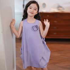 批发女童无袖<b class='q'>连衣裙</b>2026新款夏装儿童洋气<b class='q'>背心裙</b>中大童公主风花朵裙子