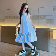 批发女童<b class='q'>连衣裙</b>夏季2026新款洋气儿童时髦裙子中大童夏装背心公主裙潮