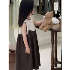 批发女童无袖<b class='q'>连衣裙</b>2026新款夏季洋气公主裙韩系无袖拼接休闲<b class='q'>连衣裙</b>潮