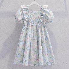 批发<b class='q'>女</b><b class='q'>童</b>泡泡袖连衣<b class='q'>裙</b>夏季2026新款中大童碎花公主<b class='q'>裙</b>韩系荷叶边连衣<b class='q'>裙</b>